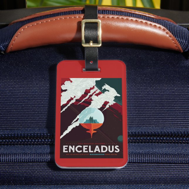 Étiquette À Bagage Poster Espace Rétro Mission Cassini À Saturne (Insitu Rectoal 2)