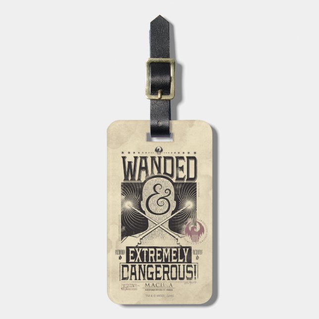 Étiquette À Bagage Poster Recherché déambulé et extrêmement dangereux (Devant Vertical)