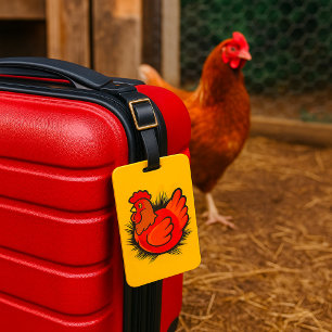 Étiquette À Bagage Poule sur le nid Ferme lumineuse Poulet de basse-c