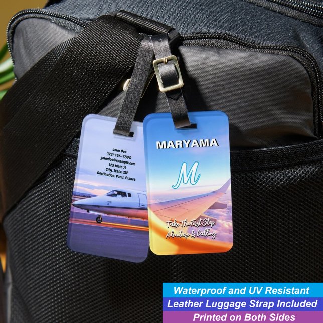 Étiquette À Bagage Pour compagnie aérienne & aéroport | Initiale de n (Waterproof Suitcase tags are designed for the modern traveler)