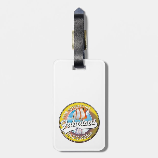 Étiquette À Bagage Pour le logo Adventure Fabulous Indonesia (Dos Vertical)