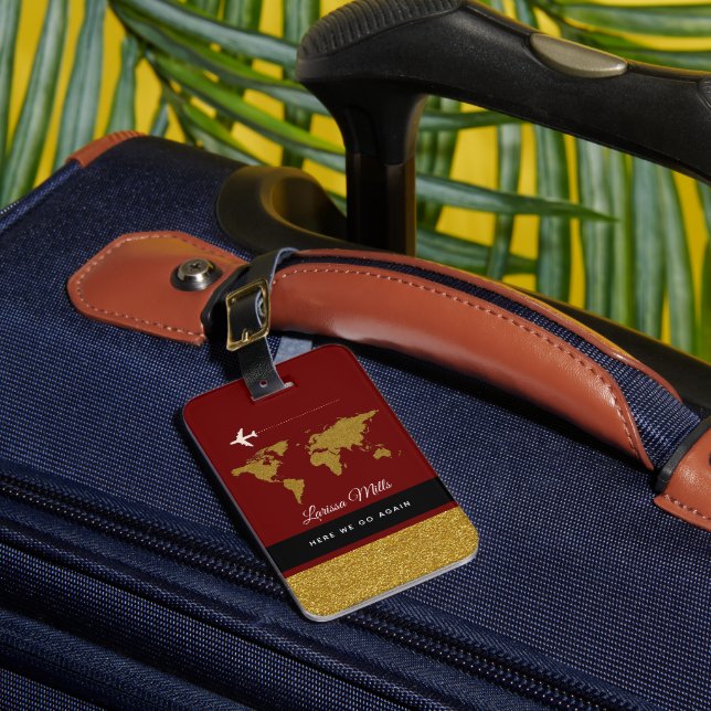 Étiquette À Bagage Pour Son Voyage Moderne Chic Élégant (Insitu Rectoal 1)
