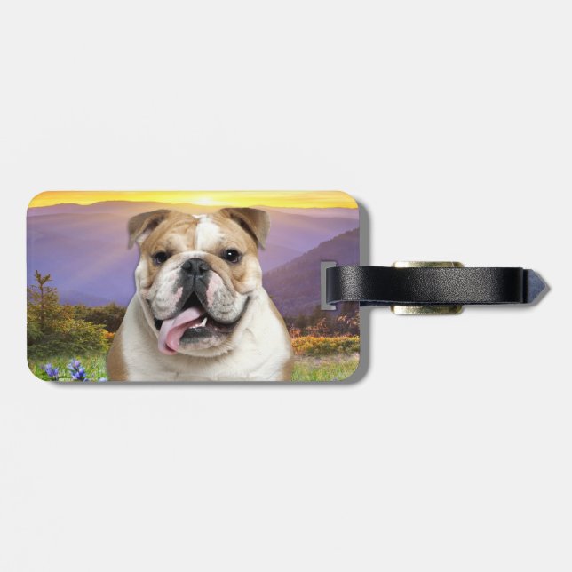 Étiquette À Bagage Pré de bouledogue (Dos horizontal)