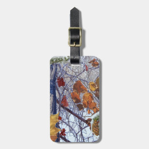 Étiquette À Bagage Première scène d'hiver de neige Camouflage peintur