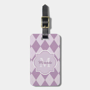 Étiquette À Bagage Preppy Jacquard violet clair Girly Monogramme et n