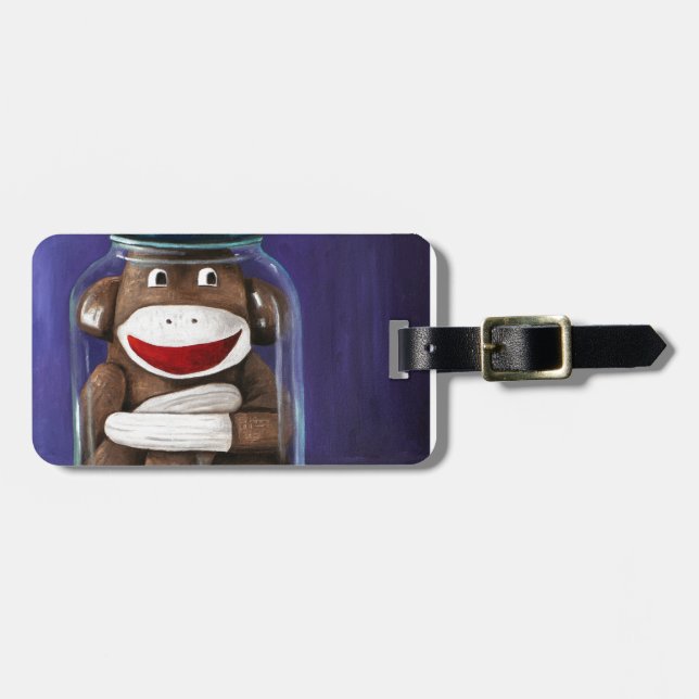 Étiquette À Bagage Préservation de l'enfance avec le singe de (Devant horizontal)