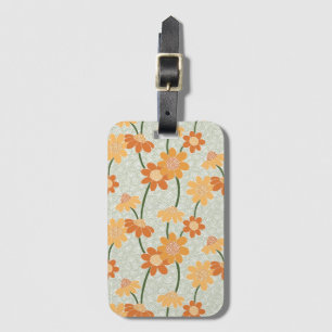 Étiquette À Bagage Pretty retro muted 1970 s flowers