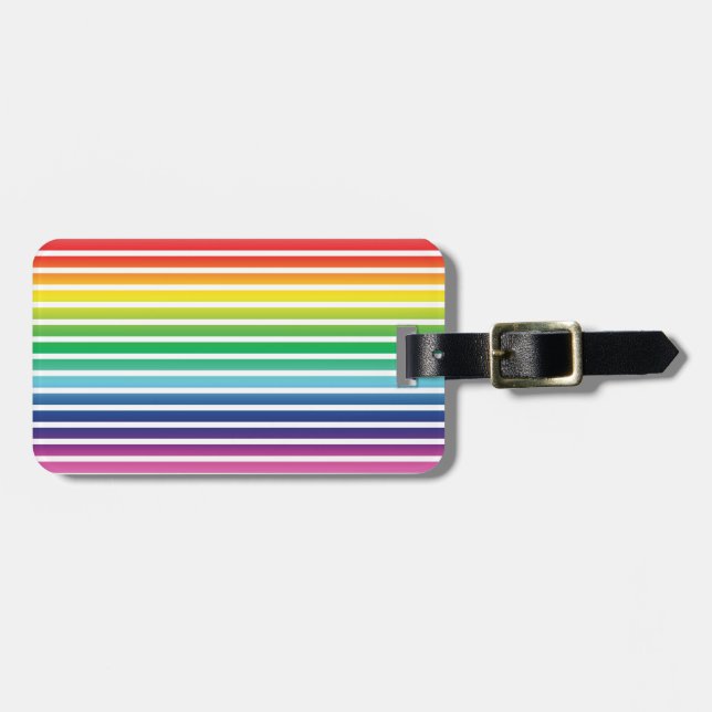 Étiquette À Bagage Pride lgbtq lgbt arc-en-ciel blanc rayures motif (Devant horizontal)