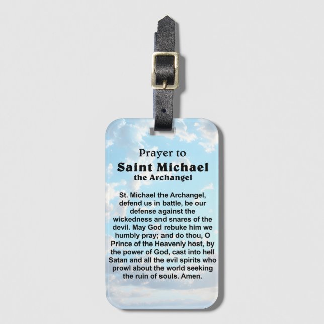 Étiquette À Bagage Prière catholique pour la protection et le courage (Devant Vertical)