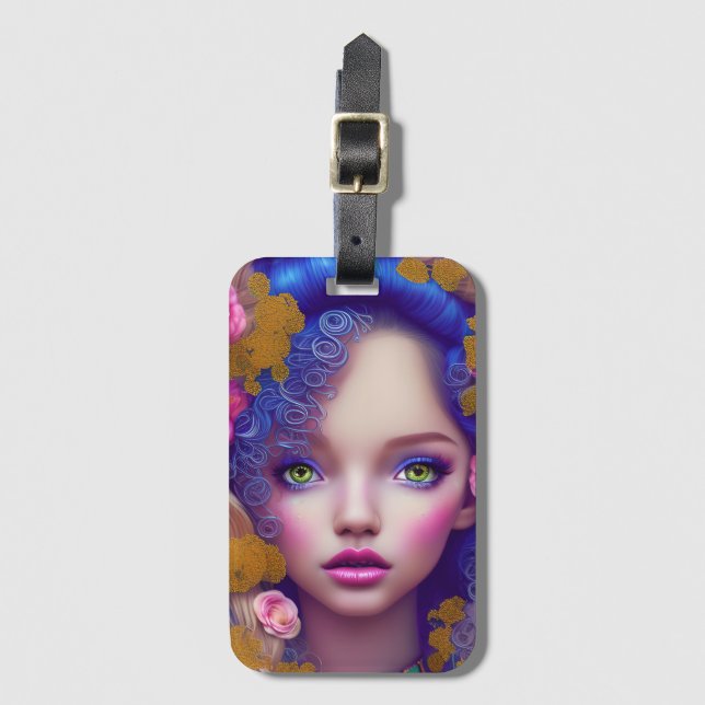 Étiquette À Bagage Princesse Fleur inspirée par la culture ukrainienn (Devant Vertical)