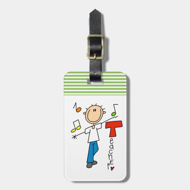 Étiquette À Bagage Professeur de Musique (Devant Vertical)