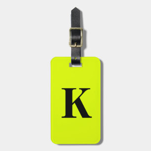 Étiquette À Bagage Professionnel Chartreuse Yellow Neon Nom du monogr
