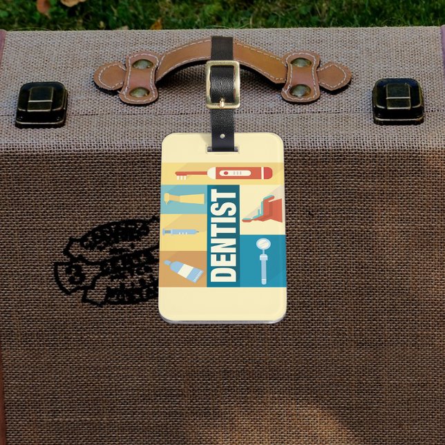 Étiquette À Bagage Professionnel Dentiste Iconique Conçu (Créateur téléchargé)