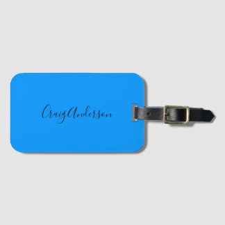 Étiquette À Bagage Professionnel Plain Moderne Élégant Bleu Clair Chi