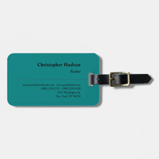 Étiquette À Bagage Professionnel Réaltor Immobilier Turquoise bleu