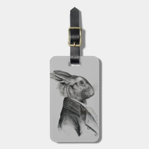 Étiquette À Bagage Profil de portrait de lapin