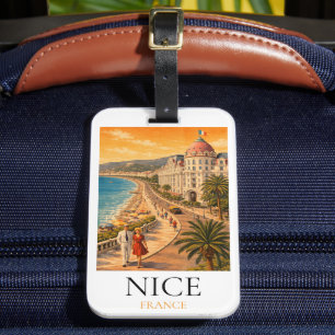 Étiquette À Bagage Promenade des Anglais Vue rétro de Nice Côte d'Azu