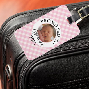 Étiquette À Bagage Promue grand-mère photo personnalisée de bébé anné