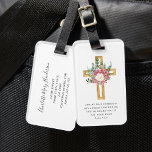 Étiquette À Bagage Psaume 91:11 Bible Verse Religious Peonies Cross<br><div class="desc">Psaume personnalisé 91:11 Bible Verse Religious Peonies Cross Luggage Tag. Psaume 91:11 "Car il ordonnera à ses anges de vous protéger de toutes ses manières."</div>