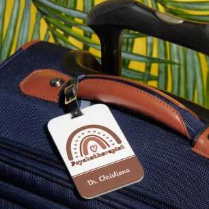 Étiquette À Bagage Psychothérapeute personnalisée Boho Rainbow