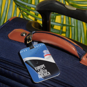 Étiquette À Bagage Publicité pour une croisière de l'Europe vers l'Am