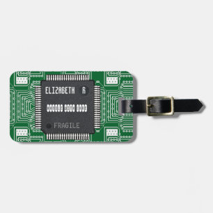 Étiquette À Bagage Puce Sur Carte Circuit Imprimée Avec Votre Nom