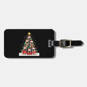 Étiquette À Bagage Pug de Noël Arbre Mignon Xmas (4)