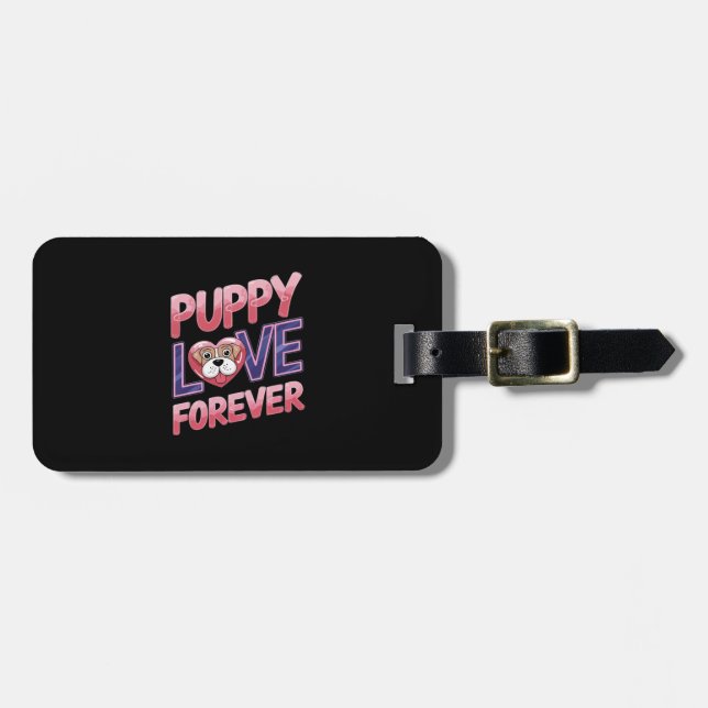 Étiquette À Bagage Puppy Love Forever Chien (Devant horizontal)