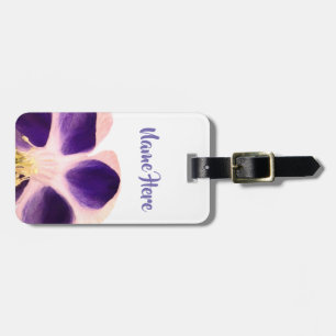 Étiquette À Bagage Purple Flower Photo personnalisée Luggae Tags
