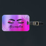 Étiquette À Bagage Purple Pink Monogram Glitter Eyelashes<br><div class="desc">Parties scintillant d'étincelle métallique violet et rose Faux Foil Nom et clignotement initial (clignotants),  Extensions d'oreille et sac à bagages pour yeux Tag. Le design fait le cadeau parfait pour 16 ans,  mariage,  douche nuptiale,  anniversaire,  baby shower ou bachelorette pour quelqu'un à la recherche d'un style cool tendance.</div>