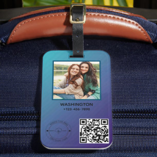 Étiquette À Bagage Qr Code Business Logo Nom image Titre Détails
