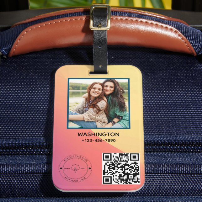 Étiquette À Bagage Qr Code Business Logo Nom image Titre Détails (Insitu Rectoal 2)