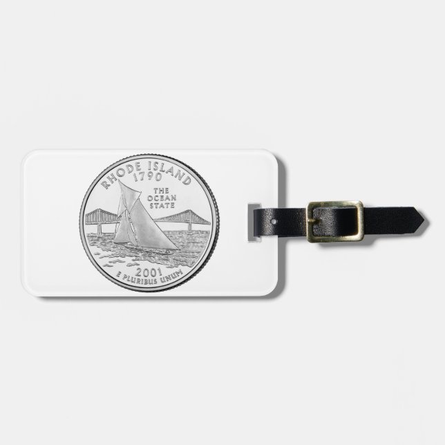Étiquette À Bagage Quart de dollar de l'État de Rhode Island (Devant horizontal)