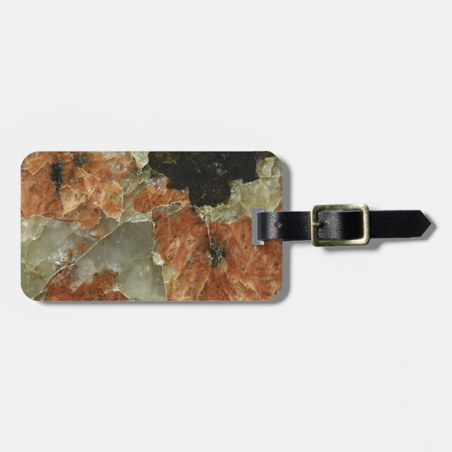 Étiquette À Bagage Quartz orange, noir et clair (Devant horizontal)