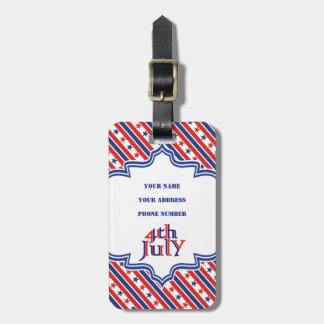 Étiquette À Bagage Quatrième 4 juillet de conception et de bordure de
