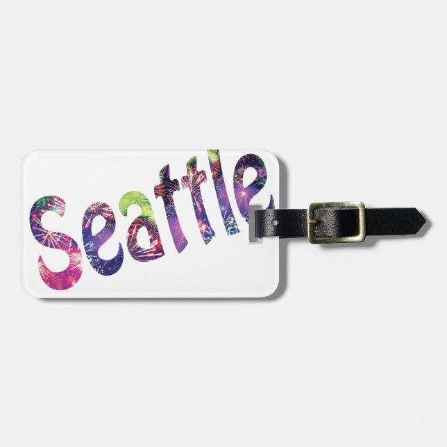 Étiquette À Bagage Quatrième de Seattle de juillet (Devant horizontal)