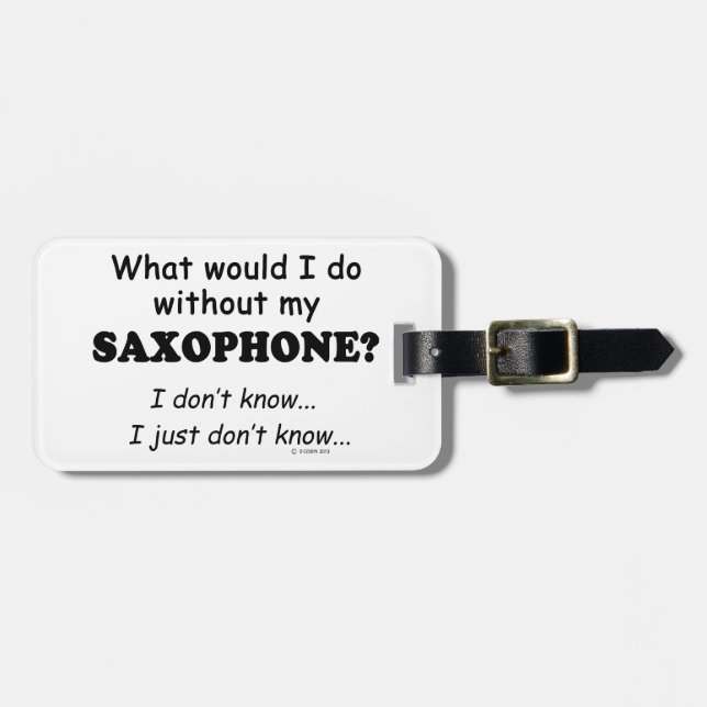 Étiquette À Bagage Que ferais-je, Saxophone (Devant horizontal)