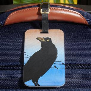 Étiquette À Bagage Quiscale Austin Texas Amoureux des Oiseaux Peintur