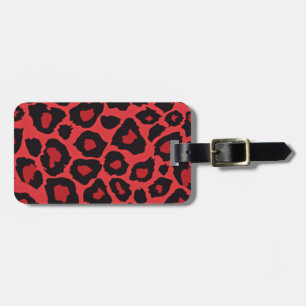 Étiquette À Bagage RAB Rockabilly Imprimé Léopard Rouge Noir