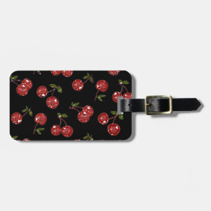 Étiquette À Bagage RAB Rockabilly très cerise cerises sur noir