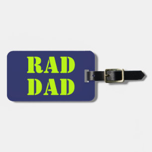Étiquette À Bagage Rad Papa néon vert marine bleu typographie moderne