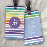 Étiquette À Bagage Rainbow Stripe Monogram<br><div class="desc">Travel in style with this modern design</div>