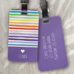 Étiquette À Bagage Rainbow Striped Monogram Heart<br><div class="desc">Looking for a unique and personalized gift for someone special? Check out our custom striped monogram design! Perfect for Christmas,  this luggage tag can be personalized with a monogram name of your choice. Order yours today!</div>