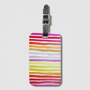 Étiquette À Bagage Rainbow stripes cute watercolor