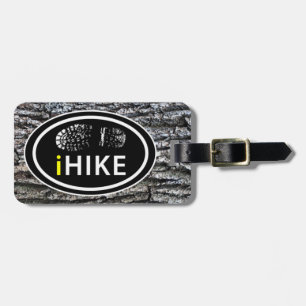 Étiquette À Bagage Randonnée iHIKE Boot Print Tree Bark Arrière - pla