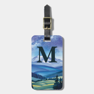 Étiquette À Bagage Randonnée montagneuse chic et élégante Monogramme