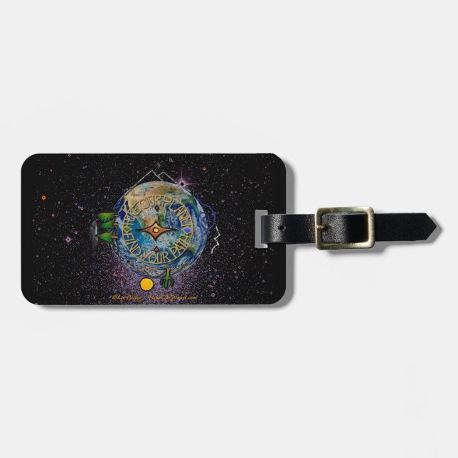 Étiquette À Bagage Randonnée Notre Planète Hiker's Soul Compass Space (Devant horizontal)