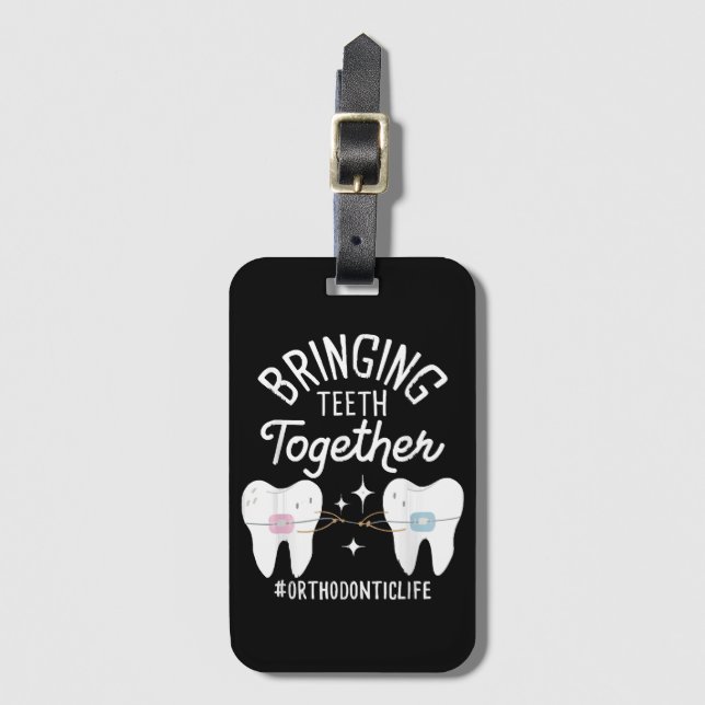 Étiquette À Bagage Rapprocher les dents - Orthodontiste  (Devant Vertical)