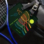 Étiquette À Bagage Raquettes colorées personnalisées<br><div class="desc">Un design couleur sur le tennis pour identifier les sacs tenistes</div>