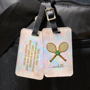 Étiquette À Bagage Raquettes de tennis en balles d'Opale Douces Éléga
